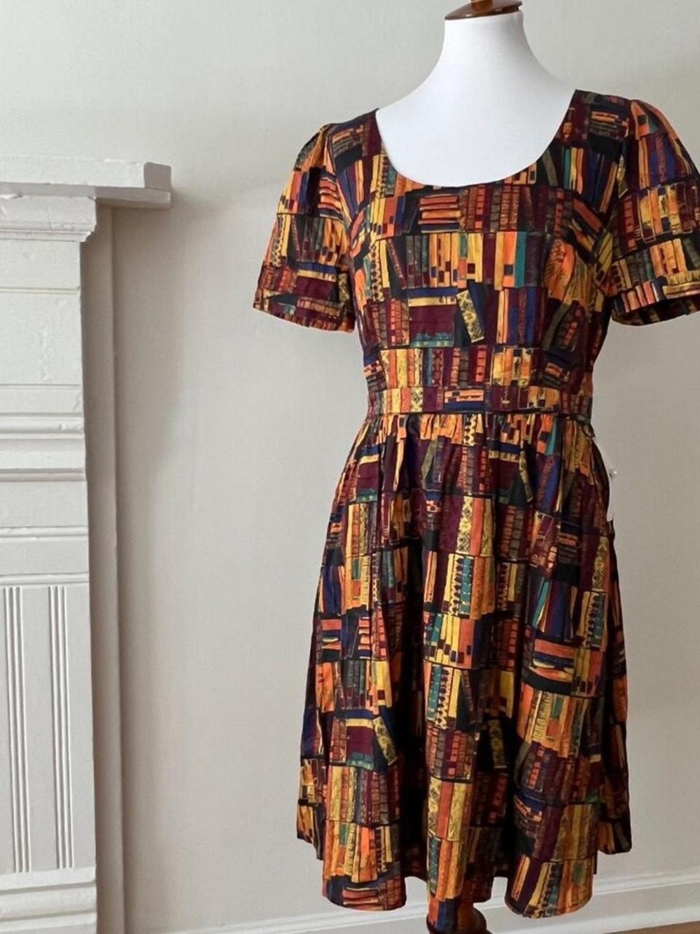 ModCloth Book Library Librarian Teacher Fit & Flare Midi Dress